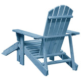Adirondack Chair with Ottoman Blue Solid Wood Fir 4007242