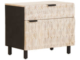 Bedside Cabinet White 50 x 33 x 60 cm Solid Mango Wood 4017872