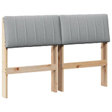 Upholstered Headboard Light Grey 120 cm Solid Pine Wood 879239