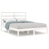 Bed Frame without Mattress White 120x190 cm Small Double Solid Wood 3104904