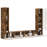 TV Cabinet Set 8 pcs Smoked Oak Engineered Wood 3409137