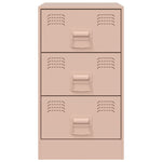 ZNTS Bedside Cabinets 2 pcs Pink 34.5x39x62 cm Steel 841778