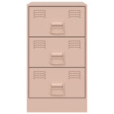 ZNTS Bedside Cabinets 2 pcs Pink 34.5x39x62 cm Steel 841778