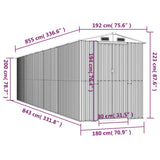 Garden Shed Light Brown 192x855x223 cm Galvanised Steel 3147479