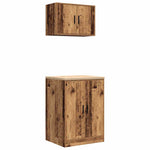 ZNTS Garage Cabinets 2 pcs Old Wood Engineered Wood 3328312