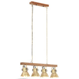 Industrial Ceiling Lamp Brass E27 Mango Wood 320522