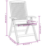 ZNTS Reclining Garden Chairs 8 pcs Solid Wood Teak 3154925