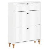 Shoe Cabinet ALKMAAR 78 x 24 x 103 cm Engineered Wood White 896215