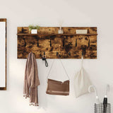Wall-Mounted Coat Rack with Shelf Smoked Oak 100 x 40 x 12 cm 874447