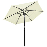 3-Tier Garden Parasol with Aluminium Pole Sand 2.5 m 313860