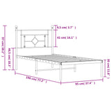 Metal Bed Frame without Mattress with Headboard Black 90x190cm 374331