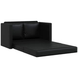 Folding Sofa Bed Black 112 x 60 x 55 cm Faux Leather 42030485