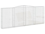 Arched Gabion Baskets 2 pcs 400x30x200/220 cm Galvanised Iron 3146931