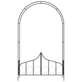 Garden Arch with Gate Black 138x40x238 cm Iron 47092