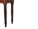 Solid Wood Chestnut Turned Leg Writing Desk, 1 Drawer, Dark Brown B2743P403471