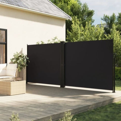 Retractable Side Awning Black 160x600 cm 4004624