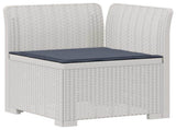 5-Seater Garden Sofa with Cushions Rattan Look PP White 3444045