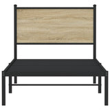 Metal Bed Frame without Mattress Sonoma Oak 90x200 cm 4007709