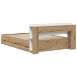 Bed Frame with Storage and Headboard Artisan Oak 120 x 200 cm 3445802