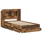 Bed Frame with Storage Old Wood 80 x 200 cm Engineered Wood 3434000