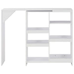 ZNTS Bar Table with Moveable Shelf White 138x39x110 cm 280222
