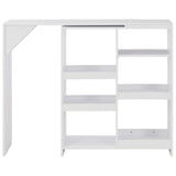 ZNTS Bar Table with Moveable Shelf White 138x39x110 cm 280222