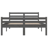Bed Frame without Mattress Grey Solid Wood 150x200 cm King Size King Size 814826