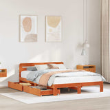 Bed Frame without Mattress Wax Brown 120x190 cm Small Double Solid Wood Pine 3309868