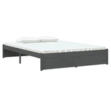 Bed Frame without Mattress Grey Solid Wood 135x190 cm Double Double 814926
