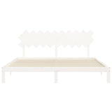 Bed Frame without Mattress White 200x200 cm Solid Wood Pine 3193747