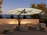 3 Cantilever Garden Parasol with Solar Powered Lights, Crank Handle & Cross Base, UPF 50, 360&deg T3398P317661