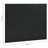 5-Panel Room Divider Black 200x180 cm Steel 335901
