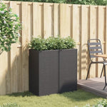 ZNTS Garden Planters 2 pcs Black 40x40x80 cm Poly Rattan 3210519