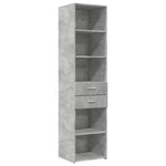 Slim Storage Cabinet Concrete Grey 45x42.5x225 cm Engineered Wood 3281297