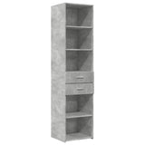 Slim Storage Cabinet Concrete Grey 45x42.5x225 cm Engineered Wood 3281297