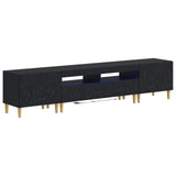 5 Piece LED TV Cabinet Black Engineered Wood 3416756