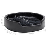 Dog Bed Black 79x70x19 cm Plush and Faux Leather 171262