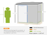 5ft x 3ft Metal Garden Storage Shed, Outdoor Tool Shed with Sloped Roof, Lockable Door for Tools, T3398P318583
