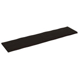 Table Top Dark Brown 200x50x cm Treated Solid Wood Live Edge 364048