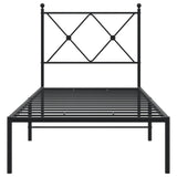 Metal Bed Frame without Mattress with Headboard Black 80x200cm 376493