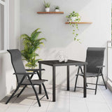 Garden Dining Set 3 pcs Grey Powder-Coated Steel 3379275