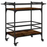 Kitchen Trolley Smoked Oak 82x40x78.5 cm Engineered Wood 842363