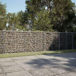 ZNTS Gabion Basket with Cover 400x50x100 cm Galvanised Iron 3295145