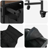 Laundry Basket 2 Compartments with Wheels Brown Oak 859099