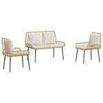 Garden Dining Set 3 pcs Brown and Black and Cream 42010361