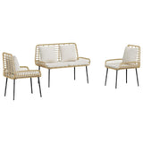 Garden Dining Set 3 pcs Brown and Black and Cream 42010361