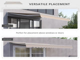 3.5Lx2.5M Retractable Manual/Electric Awning-Cream White/White T3398P320079