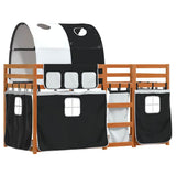 Bunk Bed without Mattress White&Black 80x200 cm Solid Wood Pine 3284012
