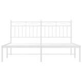 Metal Bed Frame without Mattress with Headboard White 150x200cm 373742