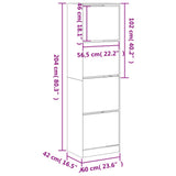 Shoe Cabinet with 4 Flip-Drawers Sonoma Oak 60x42x204 cm 3214394